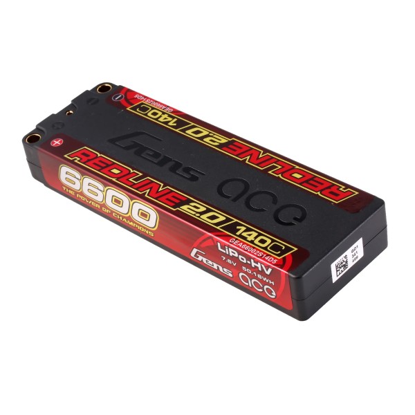 7,6V 6600mAh 140C (h19mm) LCG Hardcase LiPo, Gensace REDLINE 2.0