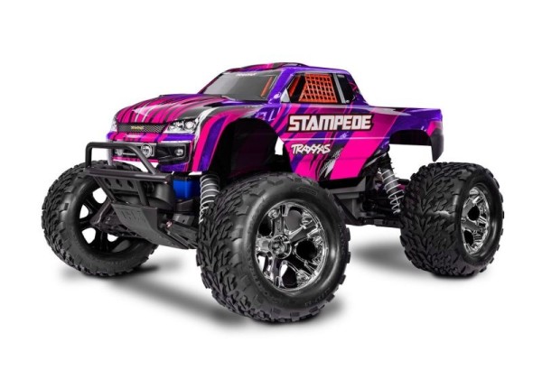 TRAXXAS Stampede HD 2WD Monster-Truck pink RTR (mit Akku und 4A USB Lader)