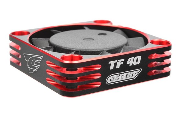 TF-40 40mm Ultra High Speed Ventilator Alu, schwarz/rot