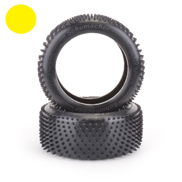 1:8 Schumacher Truggy Spiral Reifen -gelb- Kunstrasen