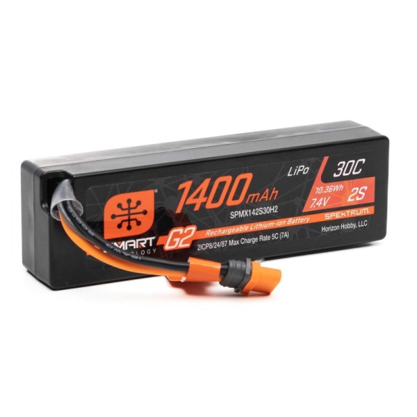 7.4V 1400mAh 2S 30C G2 Smart LiPo IC2