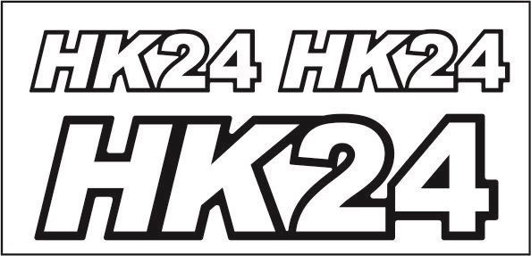 HK24 Aufkleber weiß mit schwarzer Umrandung
