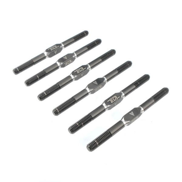 Asso B7 Ultra Titanium Spurstangen Set schwarz, 3.5x48mm