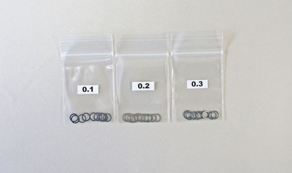 Passscheiben / Shims 5x7mm 0,1/0,2/0,3mm je