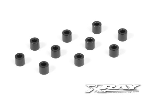 Unterlegscheibe 3x6x6,0mm, Alu Schwarz (10)