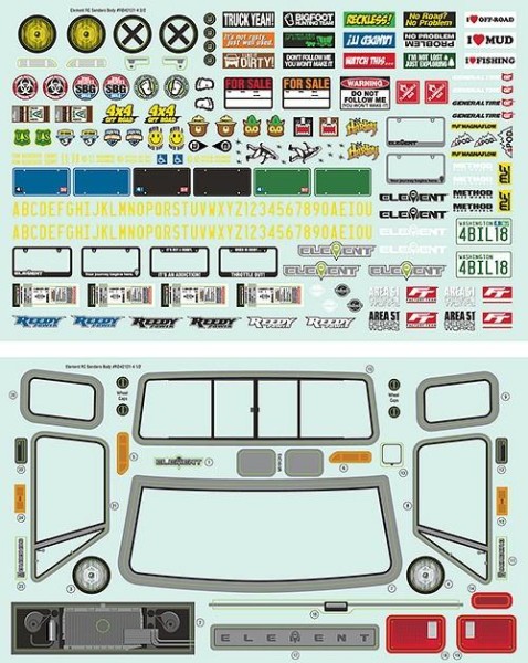 Element RC Sendero Body Decal