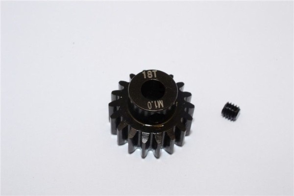 GPM Steel Motor Gear (18T) - 1Pc Schwarz