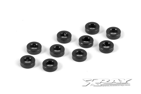 Unterlegscheibe 3x6x2mm, Alu Schwarz (10)