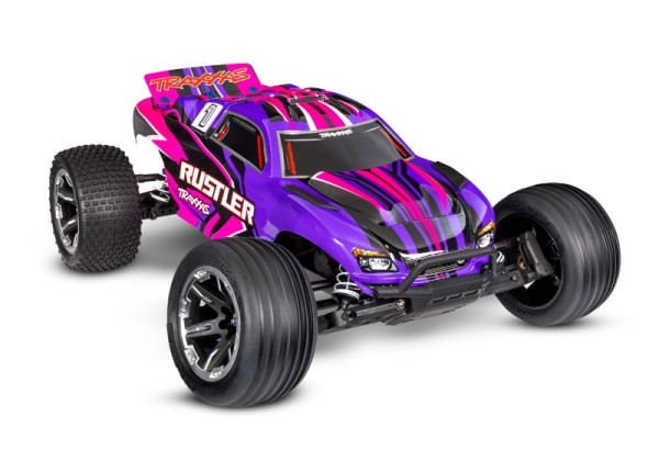 TRAXXAS Rustler HD 2WD pink RTR (mit Akku und 4A USB Lader)