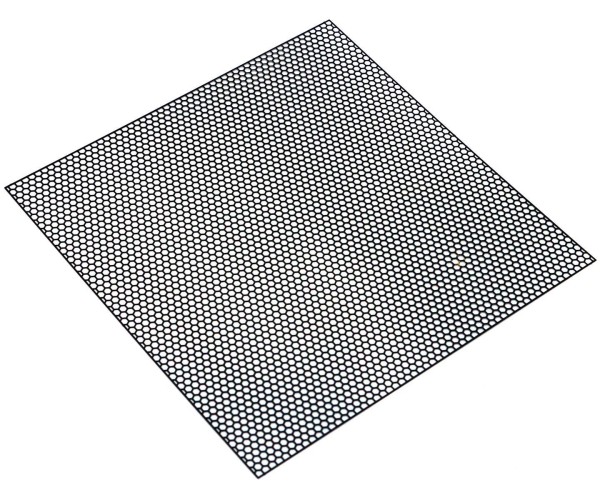 Lüftungsgitter "Hexagon", schwarz, rostfreier Stahl, 10x10cm