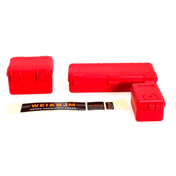 Werkzeug- und Zubehörboxen Set rot (Dekor)
