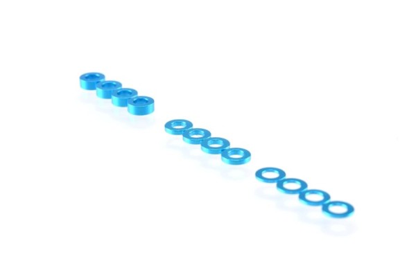 Unterlegscheiben Set Hellblau 3mm (0.5mm/1.0mm/2.0mm)