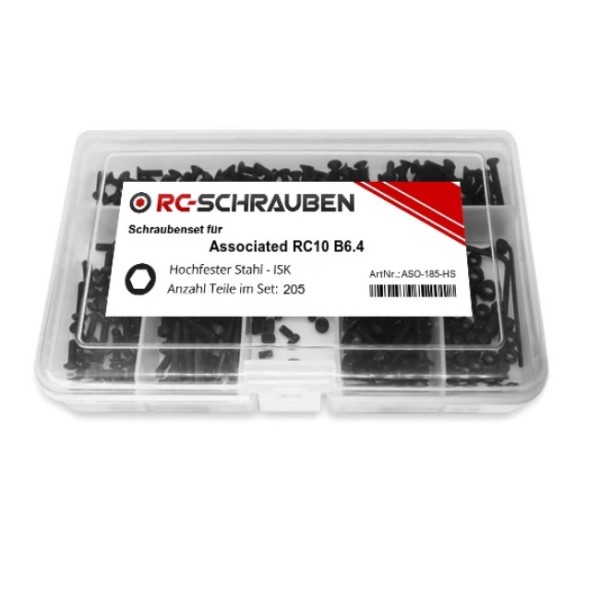 Schrauben-Set Asso RC10 B6.4, Stahl (205 Teile)