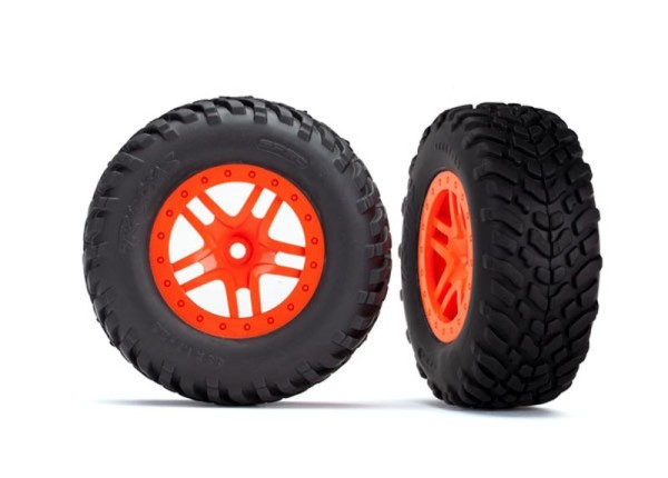 Reifen auf Felge SCT Split-Spoke orange (2) 4WD v/h, 2WD h (