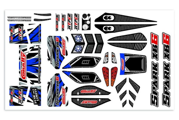 Dekorbogen Spark XB6 blau