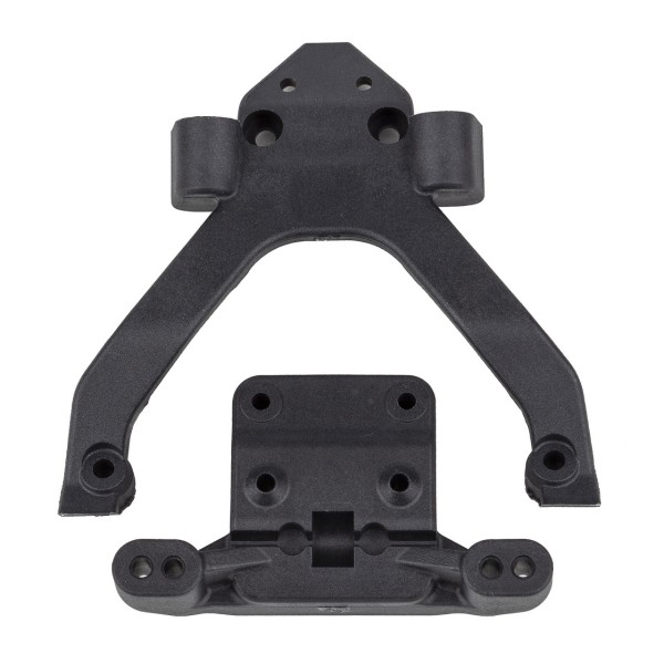 B6.4 FT Front Top Plate and Ballstud Mount, angled, carbon