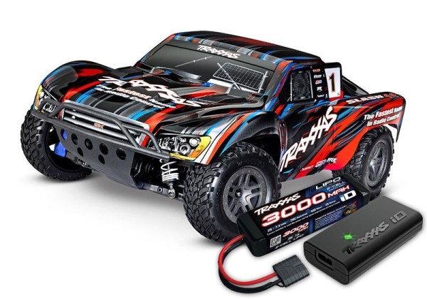 Traxxas Slash 4x4 HD BL-2S Rot RTR (mit 2S LiPo + USB-Lader )