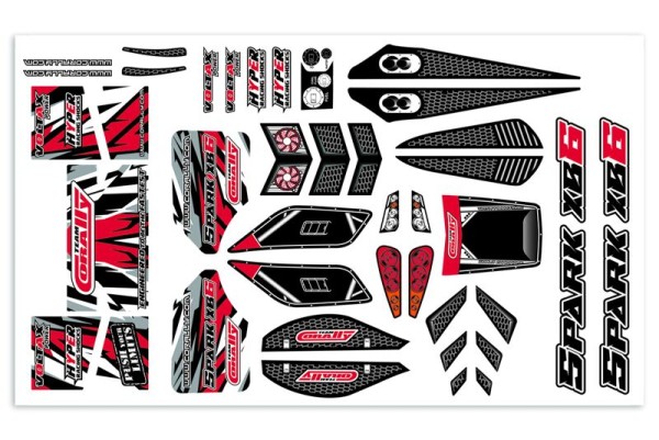 Dekorbogen Spark XB6 rot