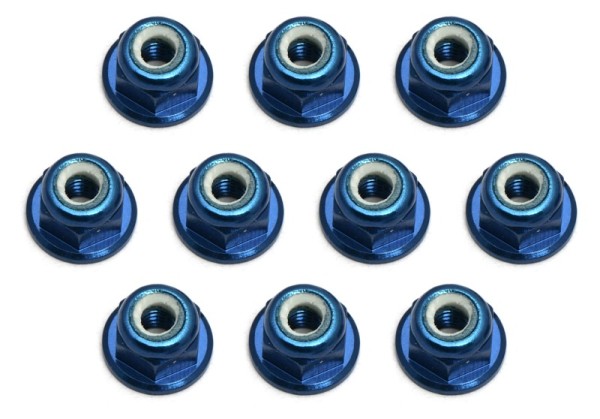 Stoppmutter M3 mit Flansch, FT blau