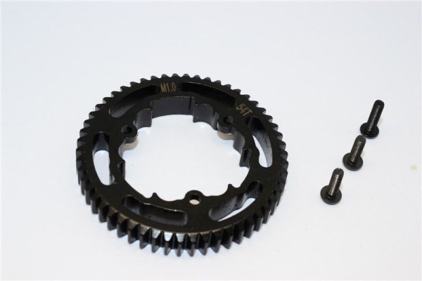 GPM Steel Spur Gear (54T) - 1Pc Schwarz