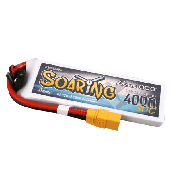 7,4V 4000mAh 30C G-Tech LiPo, GensAce Soaring