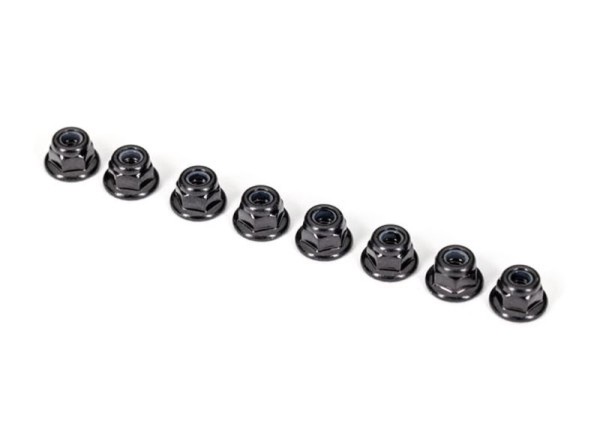 Muttern 3mm Nylon-Lock mit Flansch schwarz (8)
