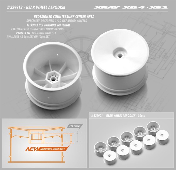 2WD/4WD Heck Felgen Aerodisk Mit 12mm Sechskant - V2 - Weiß (2)