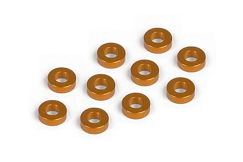 Unterlegscheibe 3x6x2mm, Alu Orange (10)