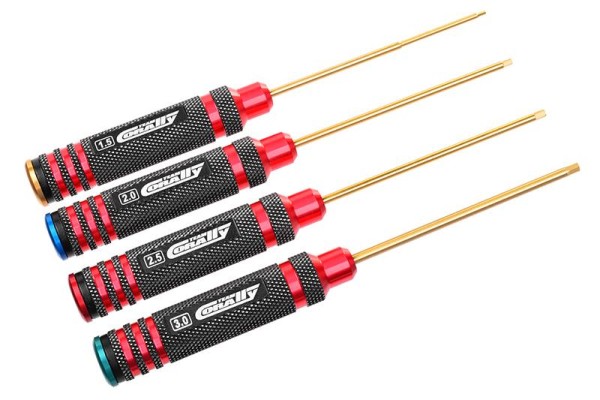Innensechskantschlüssel Set 1,5 / 2,0 / 2,5 / 3,0mm Ti-Ni Coated, Corally