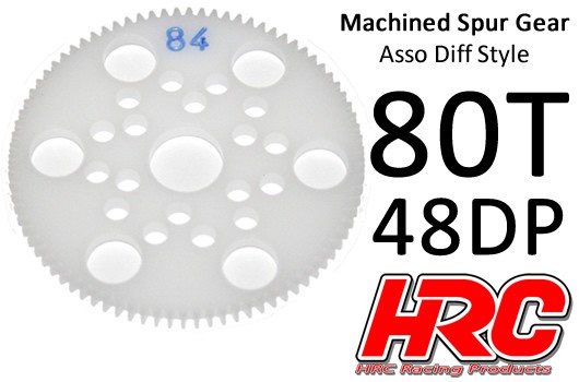 Hauptzahnrad - 48dp 80Z - Low Friction Gefräst Delrin - Diff Style