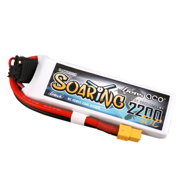 7,4V 2200mAh 30C (XT60) G-Tech LiPo, GensAce Soaring