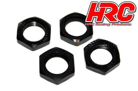 Radmutter SW17 M12x1.25mm serrated geflanscht Schwarz 1:8 *SALE*