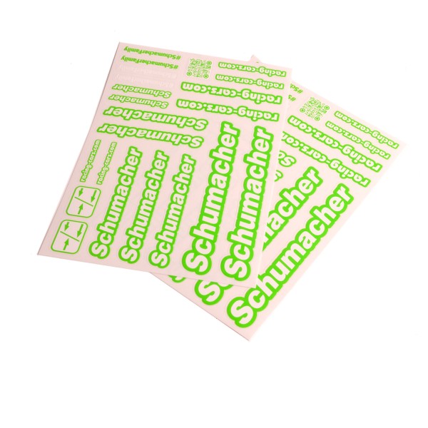 Schumacher Decal Sheet - Neon Green - pk2