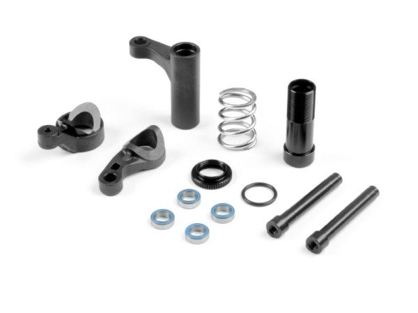 XB8 Servo Saver Set Kohlefaser, Semi-Split Bulkhead