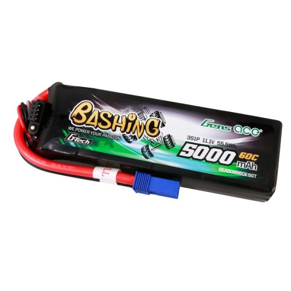 11,1V 5000mAh 60C G-Tech Bashing Softcase LiPo, GensAce