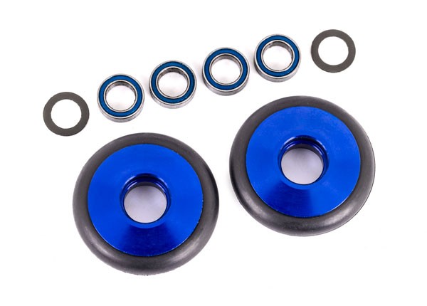 Wheelie-Bar-Räder 6061-T6 Alu blau eloxiert +KT
