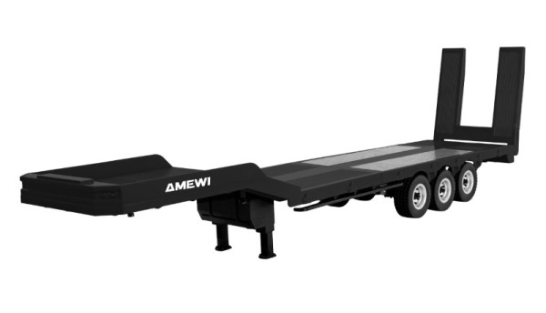AMEWI Tieflader-Sattelauflieger schwarz, für Scania 770 S 1:18