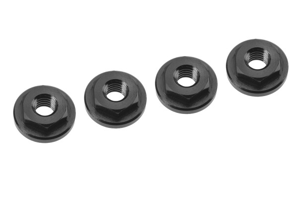 Team Corally - Side Guard Nuts - Aluminum - Black - 4 Pcs