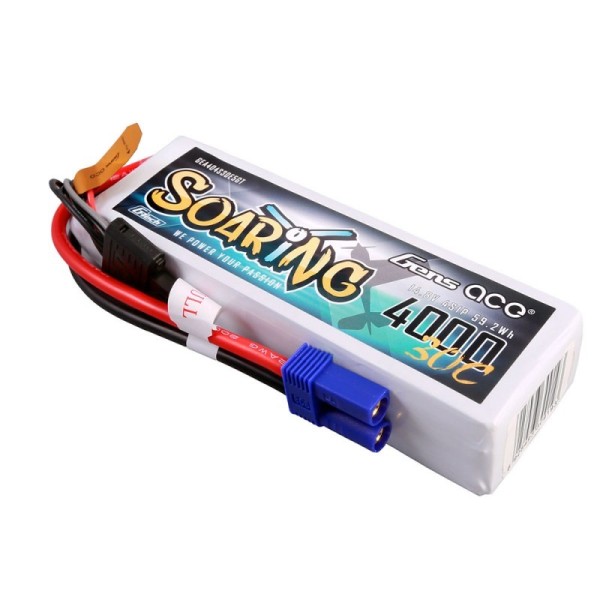 14,8V 4000mAh 30C (EC5) G-TECH LiPo, GensAce Soaring