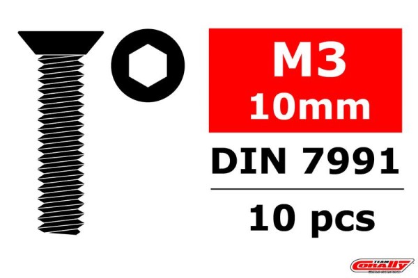 M3x10 Senkkopfschraube Innensechskant (10)