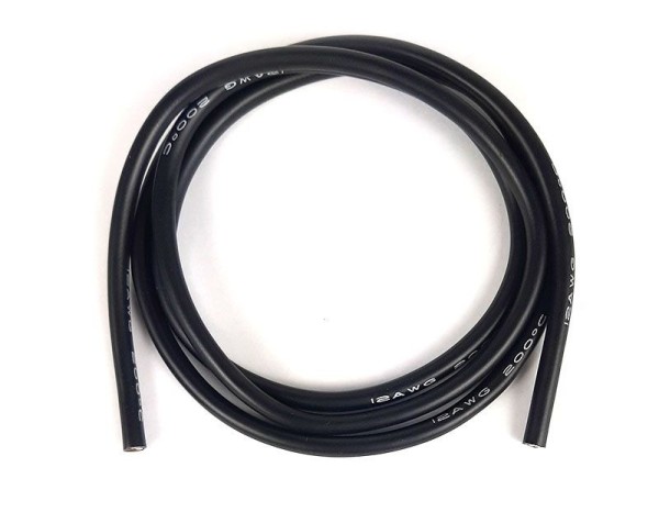 Silikonkabel 3,3mm² (12AWG) schwarz 1m