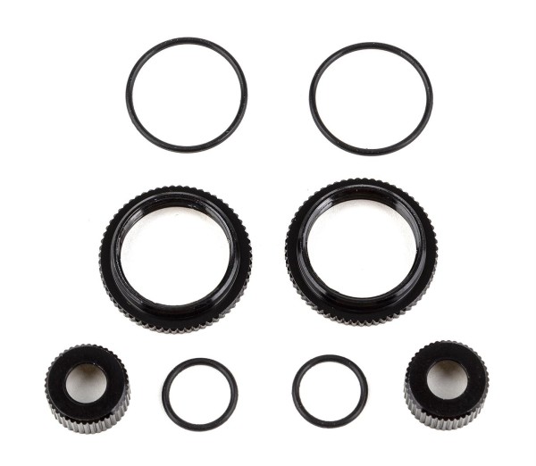 Rändelmutter und Dämpferkappen 13mm unten Set