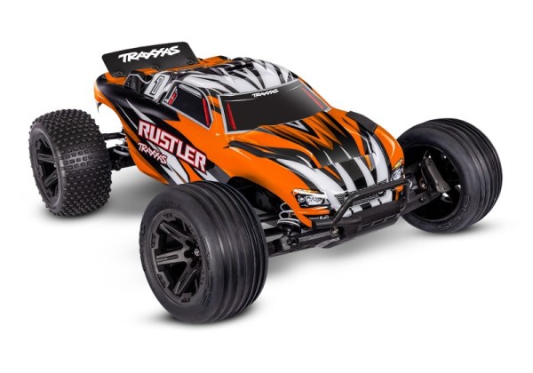 Traxxas Rustler 2WD HD orangeX RTR (mit Akku und 4A USB Lader)