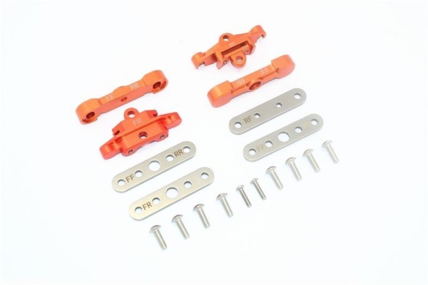 GPM Alu Front+Heck-Lower Arm Tie Bar Mount -18Pc Set Orange