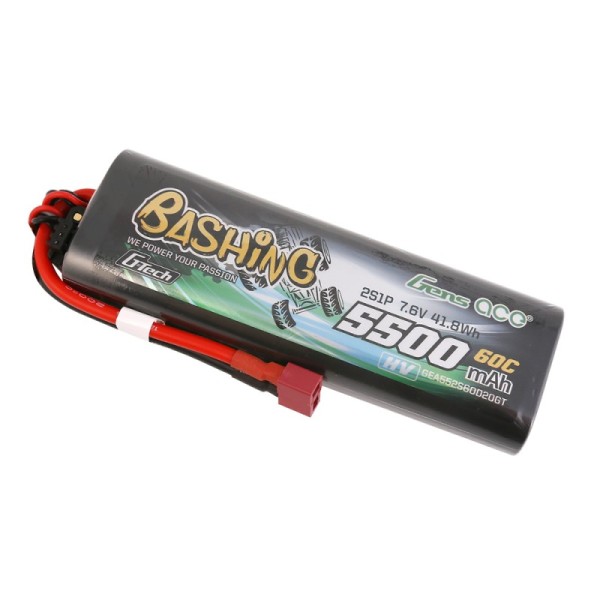7,6V 5500mAh 60C (T-Stecker) (h25,0mm) (Rund) G-Tech Bashing Hardcase LiPo, GensAce
