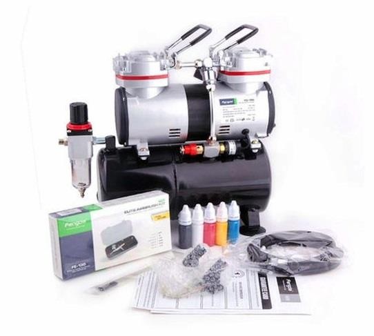 Airbrush Set Kompressor AS-196 / Airbrush FE-130 + Zubehör