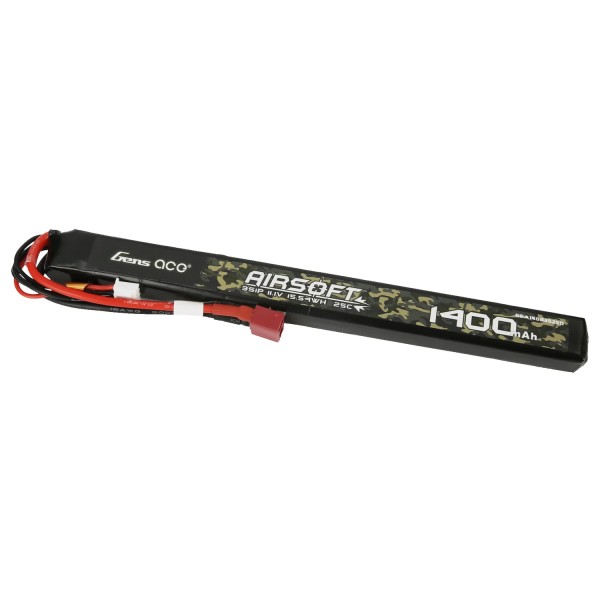 Airsoft LiPo 11,1V 1400mAh 25/80C T-Plug, GensAce