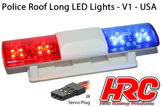 Light Kit - LED - 1/10 Police Roof Long Lights V1 - 6 Flashi