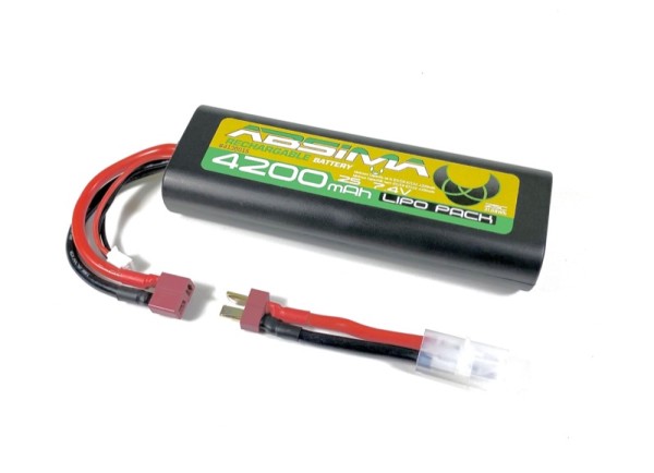7.4V 4200mAh 25C Roundcase Rookie Speed LiPo Stick Pack (T-Plug + Tamiya Adapter)
