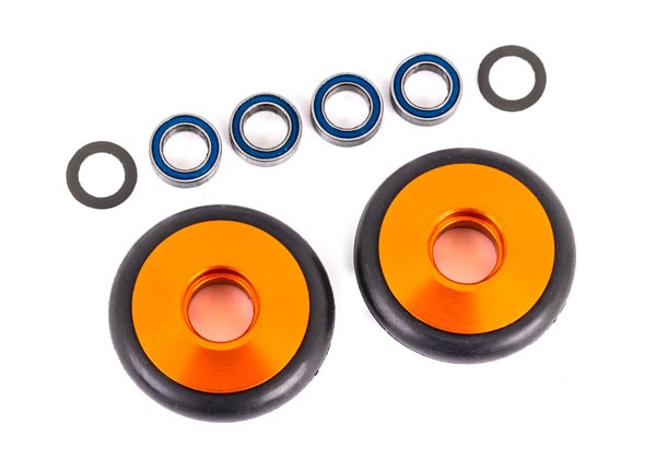 Wheelie-Bar-Räder 6061-T6 Alu orange eloxiert +KT